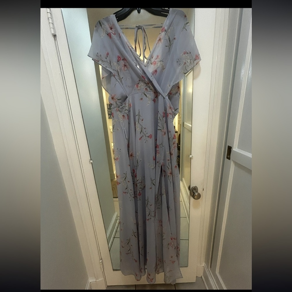 Birdy Grey Floral Maxi Dress - Light Blue and Pink